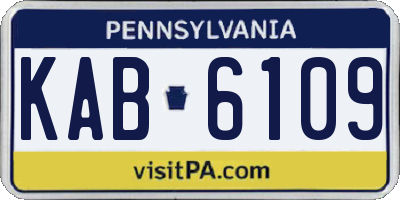 PA license plate KAB6109