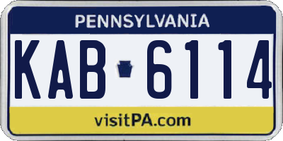 PA license plate KAB6114