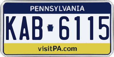 PA license plate KAB6115