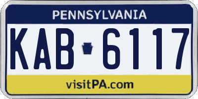 PA license plate KAB6117