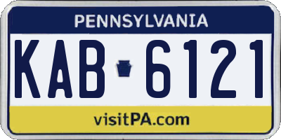 PA license plate KAB6121