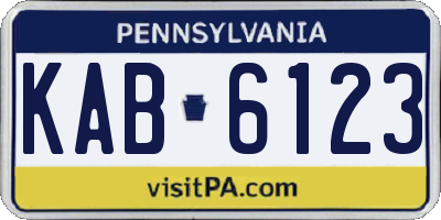 PA license plate KAB6123