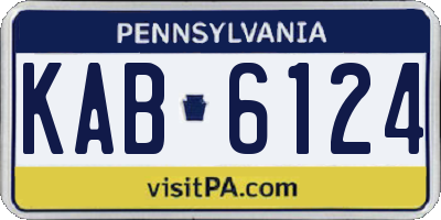 PA license plate KAB6124