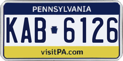 PA license plate KAB6126