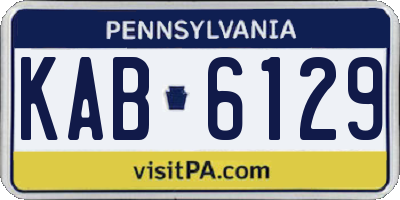 PA license plate KAB6129