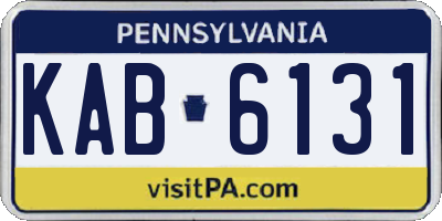 PA license plate KAB6131