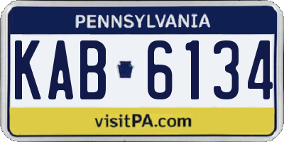 PA license plate KAB6134
