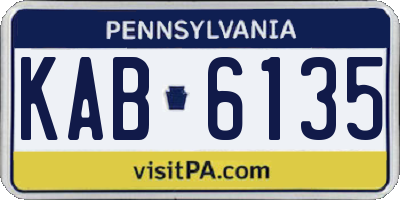 PA license plate KAB6135
