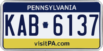 PA license plate KAB6137