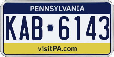 PA license plate KAB6143