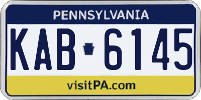 PA license plate KAB6145