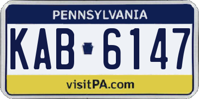 PA license plate KAB6147