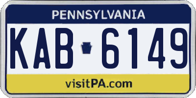 PA license plate KAB6149