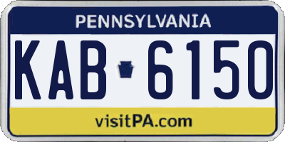 PA license plate KAB6150