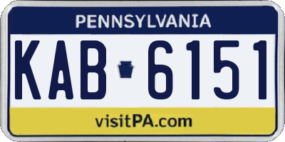 PA license plate KAB6151