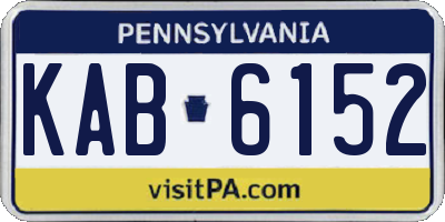 PA license plate KAB6152