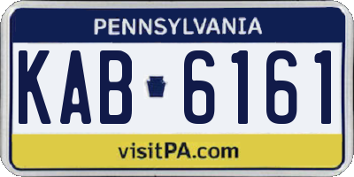 PA license plate KAB6161