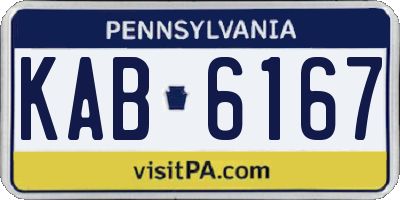 PA license plate KAB6167