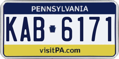 PA license plate KAB6171