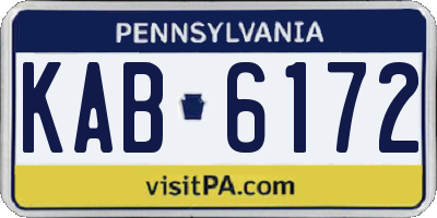 PA license plate KAB6172