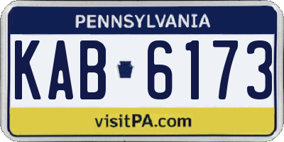 PA license plate KAB6173
