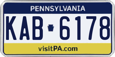 PA license plate KAB6178