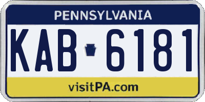 PA license plate KAB6181