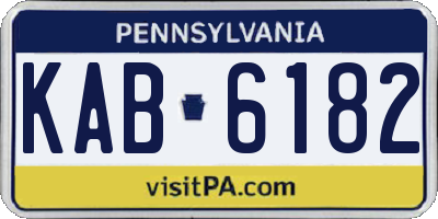 PA license plate KAB6182