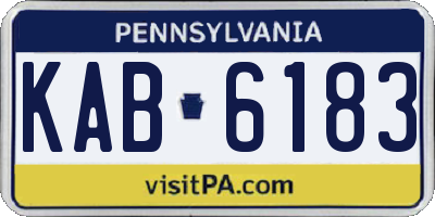 PA license plate KAB6183