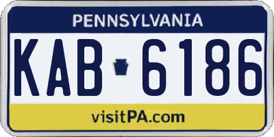 PA license plate KAB6186