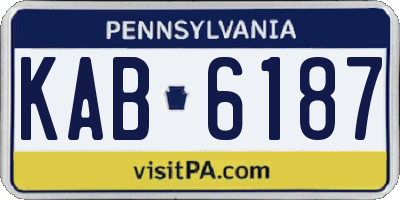 PA license plate KAB6187