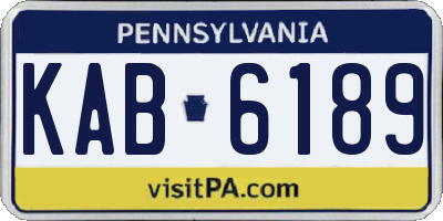 PA license plate KAB6189