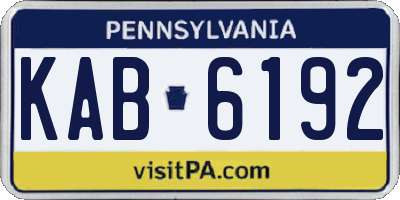 PA license plate KAB6192