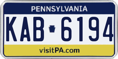 PA license plate KAB6194