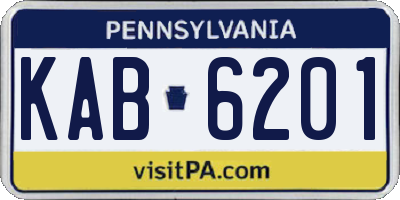 PA license plate KAB6201