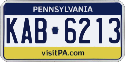 PA license plate KAB6213