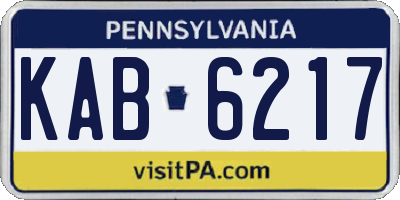 PA license plate KAB6217
