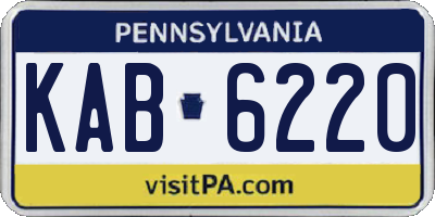 PA license plate KAB6220