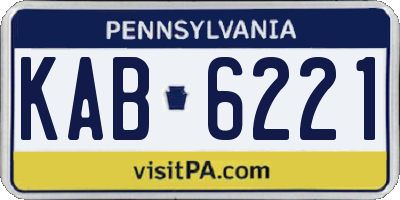 PA license plate KAB6221