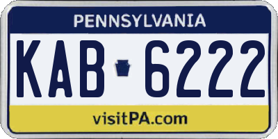 PA license plate KAB6222