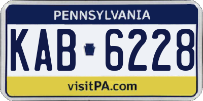 PA license plate KAB6228