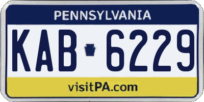 PA license plate KAB6229