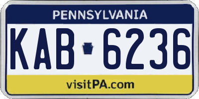 PA license plate KAB6236