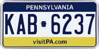 PA license plate KAB6237