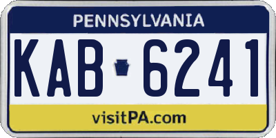 PA license plate KAB6241