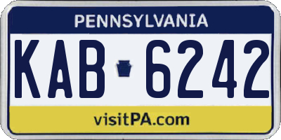 PA license plate KAB6242