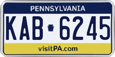PA license plate KAB6245