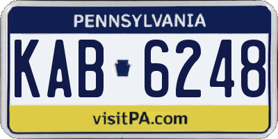 PA license plate KAB6248