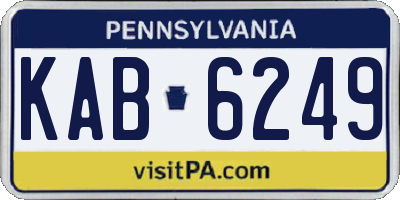 PA license plate KAB6249
