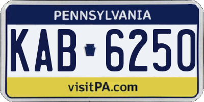 PA license plate KAB6250
